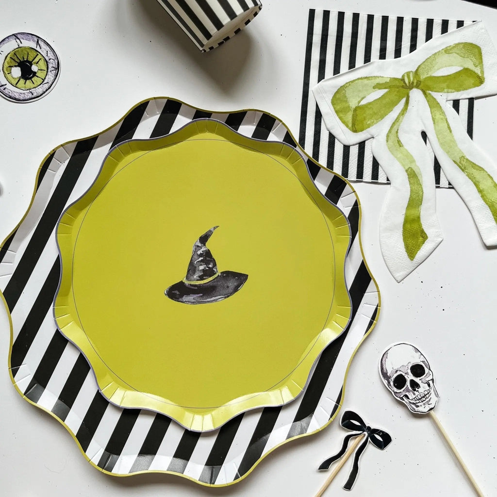 Black & White Striped Paper Party Plate (12pcs) 10.5 Inch Plate La Vie Bien Black & White Striped Paper Party Plate (12pcs)
