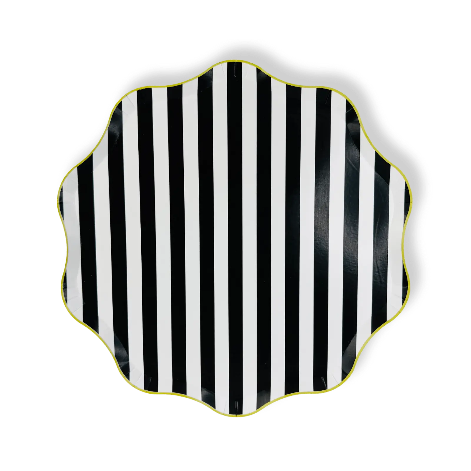 Black & White Striped Paper Party Plate (12pcs)