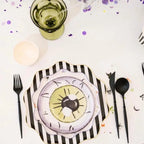 Black & White Striped Paper Party Plate (12pcs)