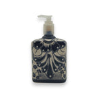 Black & White Talavera Soap Pump | Floral Ceramic Dispenser Talavera Soap Dispenser La Vie Bien Black & White Talavera Soap Pump | Floral Ceramic Dispenser
