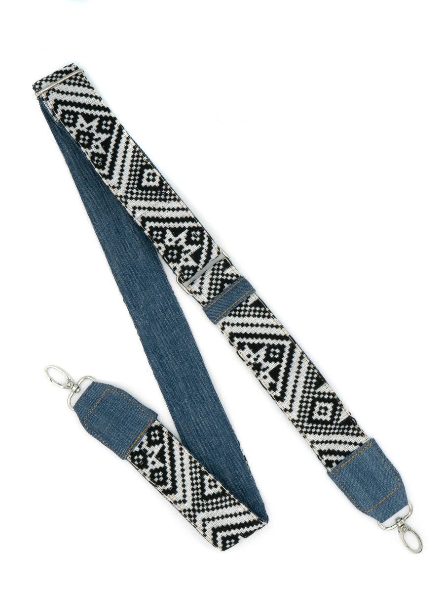 Black + White Woven Bag Strap by Fair Anita