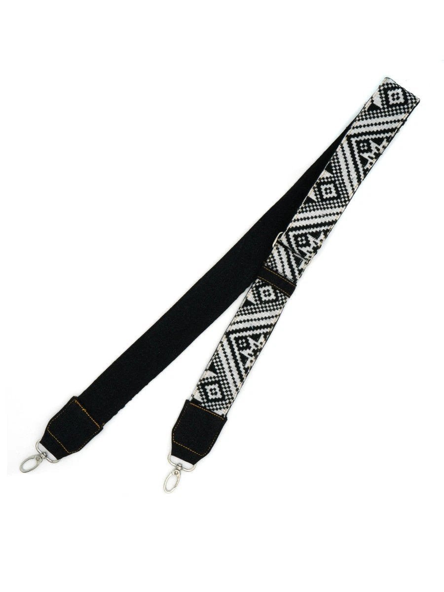 Black + White Woven Bag Strap by Fair Anita