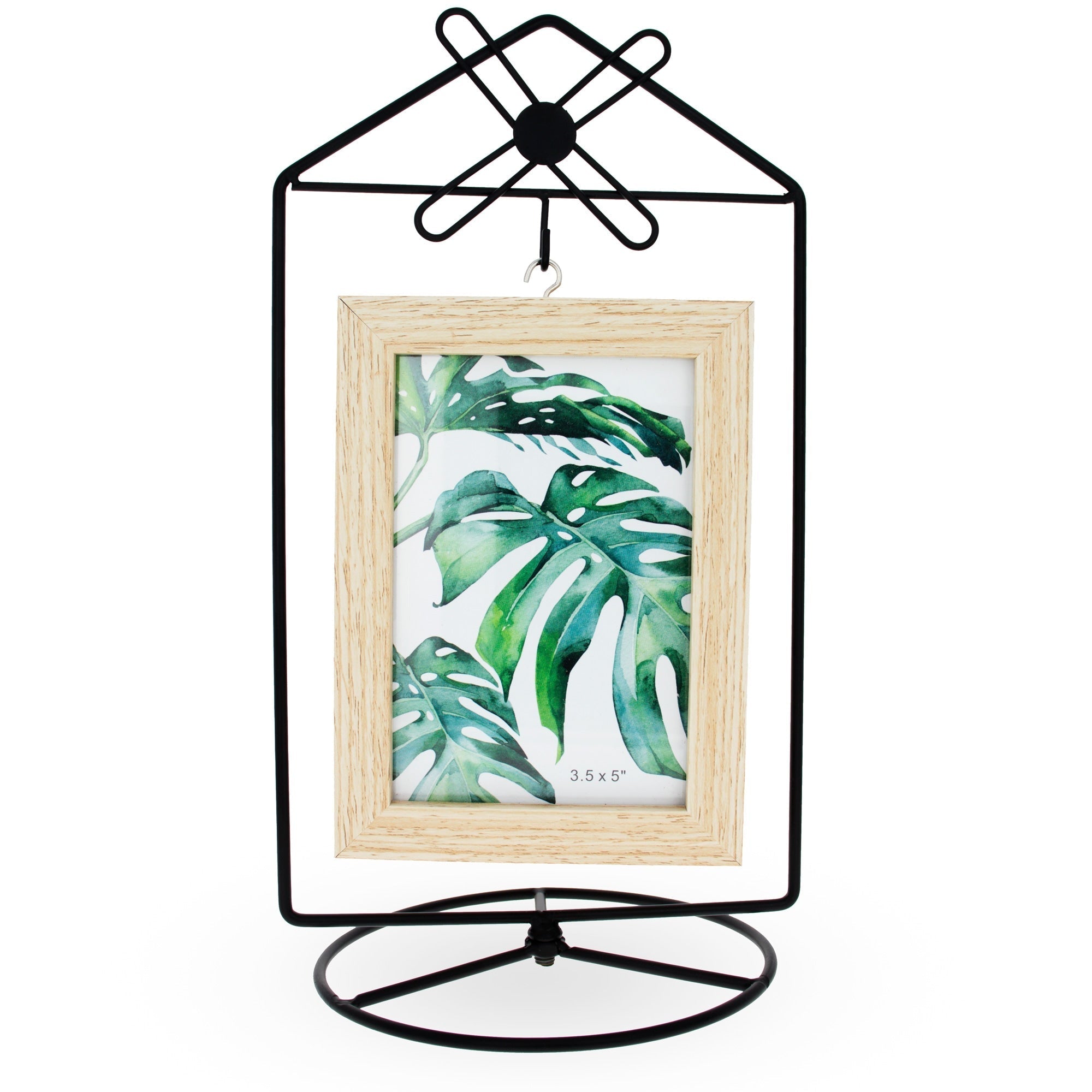 Black Windmill Roof House Hanging Photo Picture Frame and Metal Ornament Stand 10.15 Inches Ornament Stands La Vie Bien Black Windmill Roof House Hanging Photo Picture Frame and Metal Ornament Stand 10.15 Inches