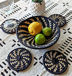 Black White Woven African Wall Storage Baskets Set of 2