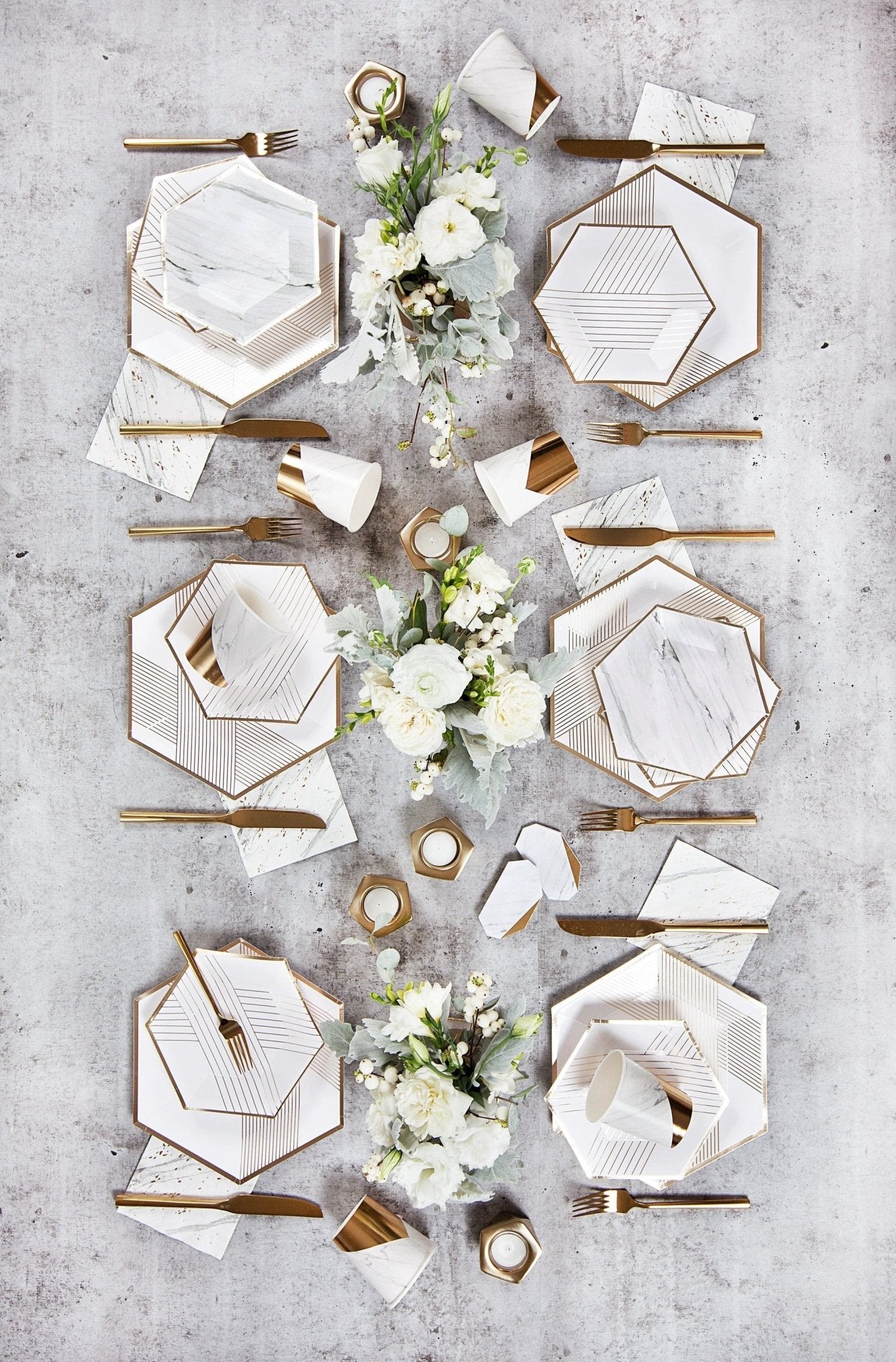 Blanc - White Marble Cocktail Paper Napkins by Harlow & Grey