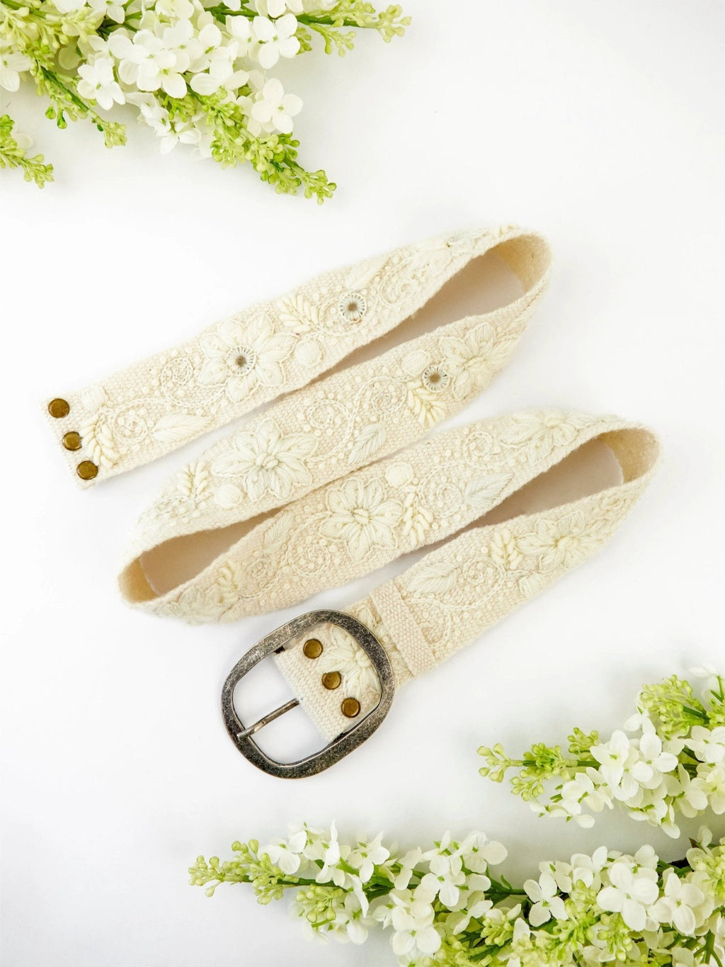 Blanca Flor Embroidered Wide Belt by Ash & Rose