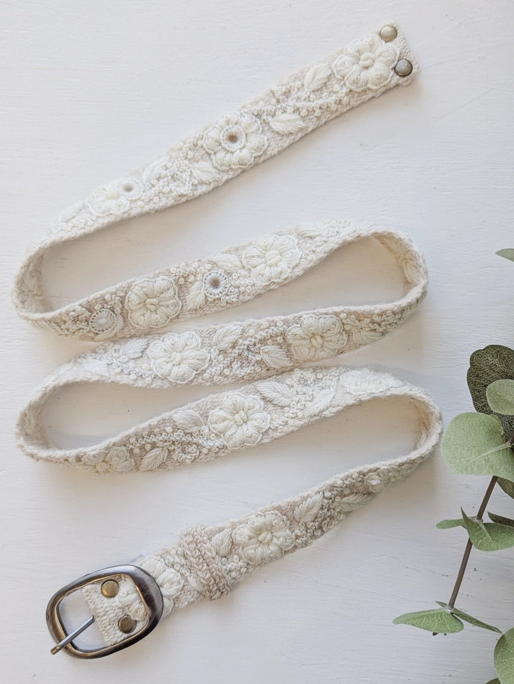 Blanca Skinny Embroidered Belt by Ash & Rose