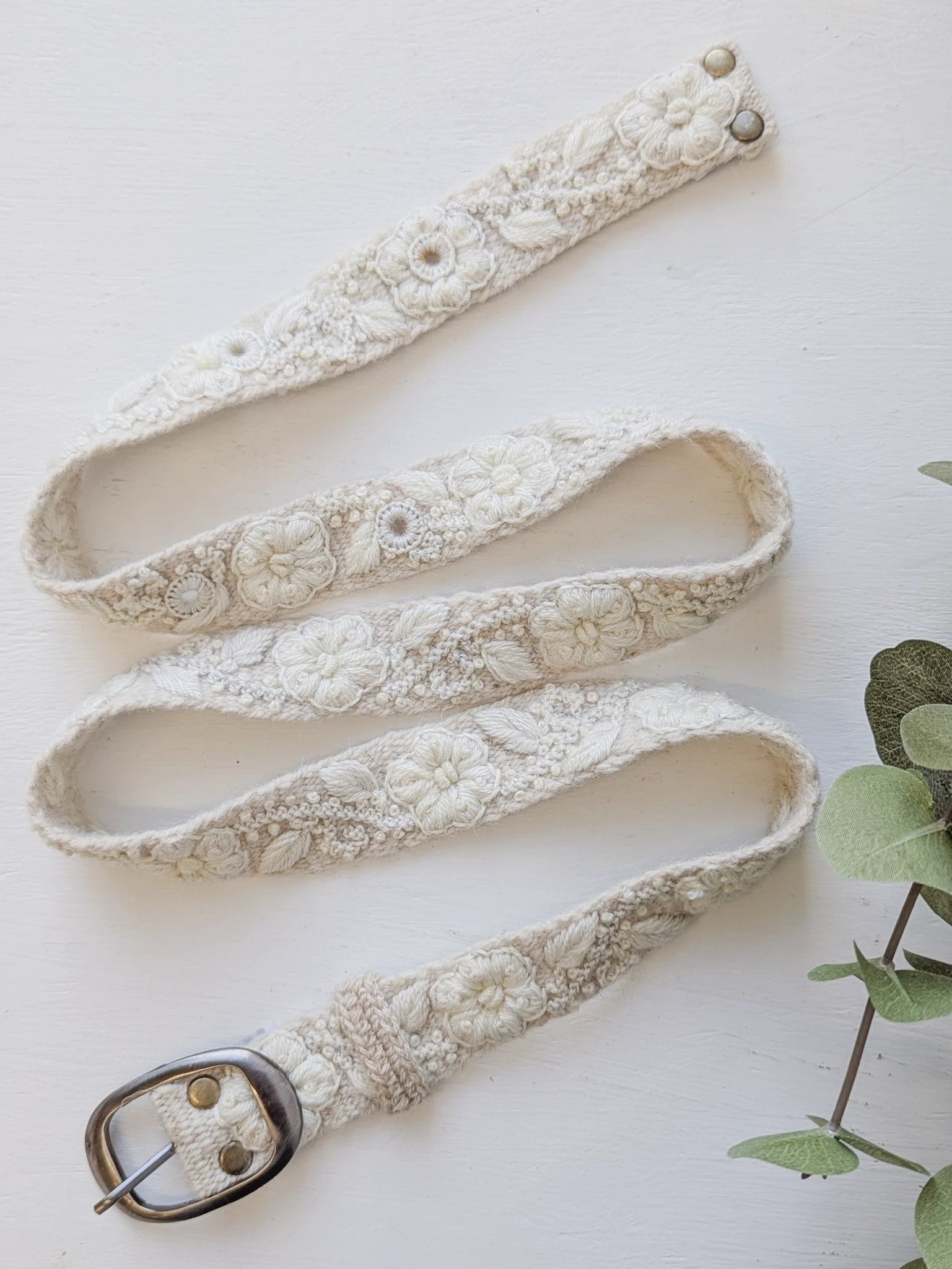Blanca Skinny Embroidered Belt by Ash & Rose