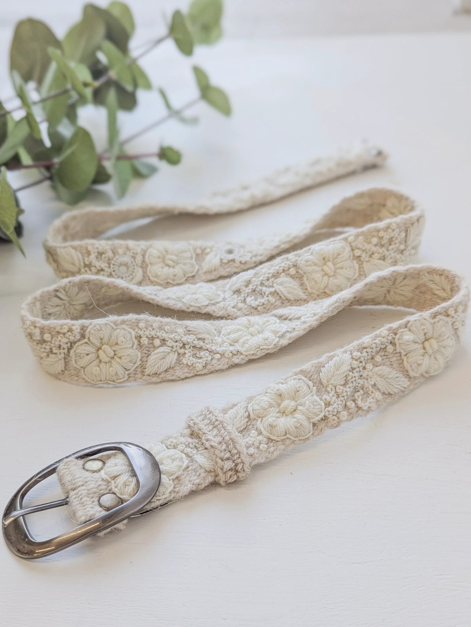 Blanca Skinny Embroidered Belt by Ash & Rose