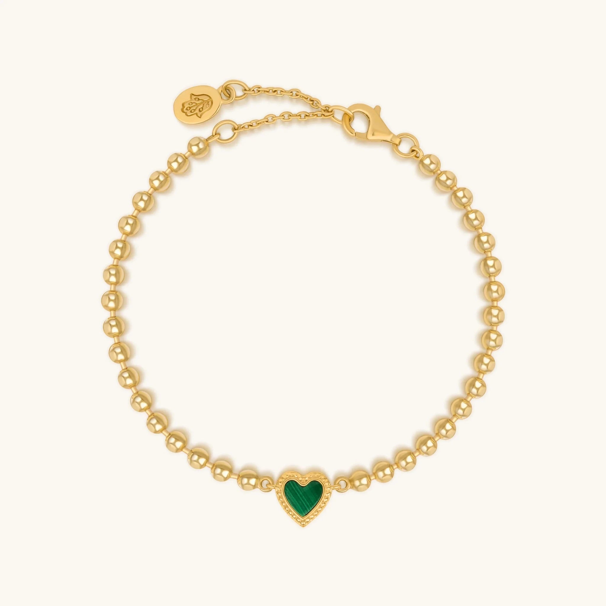 Blessed & Peaceful Malachite Heart Bracelet by Karma and Luck