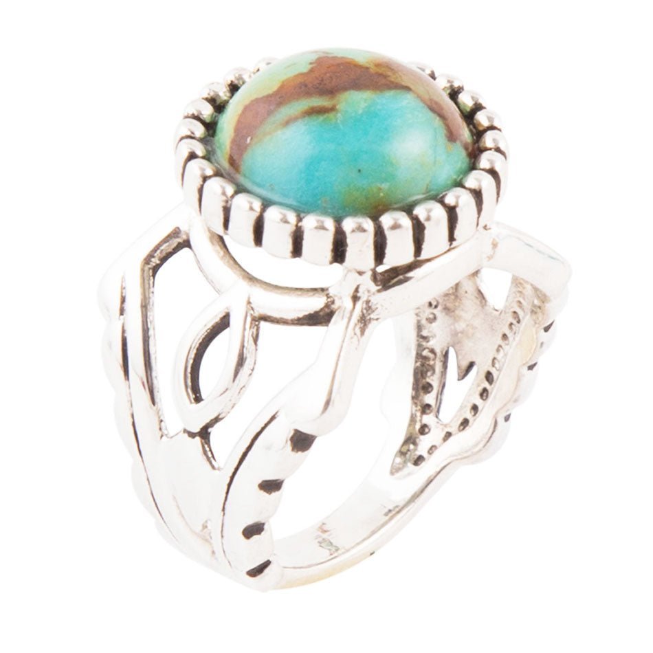 Blessing Blue Turquoise and Sterling Silver Ring Rings La Vie Bien Blessing Blue Turquoise and Sterling Silver Ring