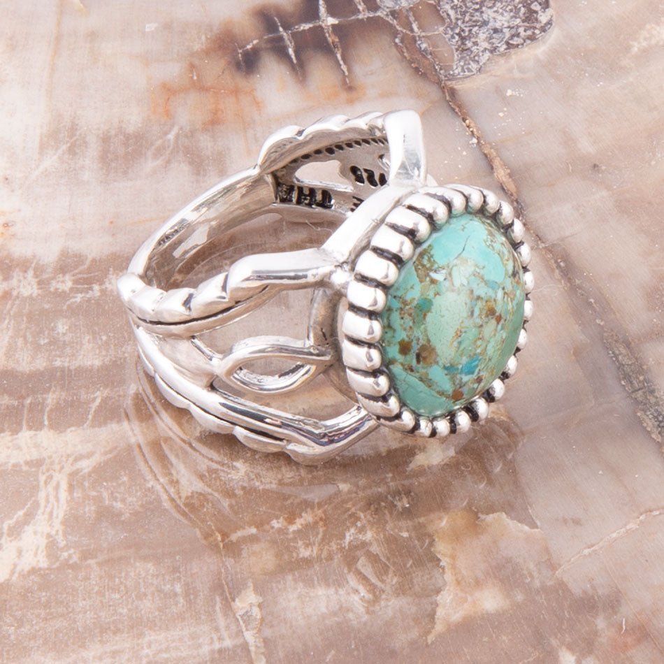 Blessing Blue Turquoise and Sterling Silver Ring Rings La Vie Bien Blessing Blue Turquoise and Sterling Silver Ring