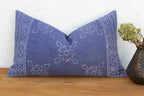 Blockprint Linen Jaipur Lumbar "Indigo" Pillow Cover Pillow La Vie Bien Blockprint Linen Jaipur Lumbar "Indigo" Pillow Cover