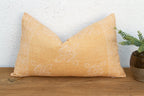 Blockprint Linen Jaipur Lumbar "Sunburst Yellow" Pillow Cover Pillow La Vie Bien Blockprint Linen Jaipur Lumbar "Sunburst Yellow" Pillow Cover