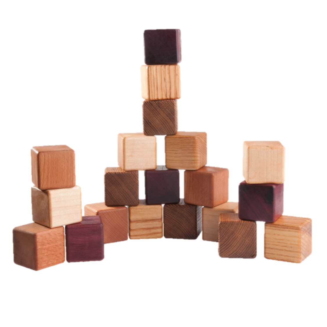 Classic Wooden Blocks for toddlers from 5 types of wood, 20- pieces
