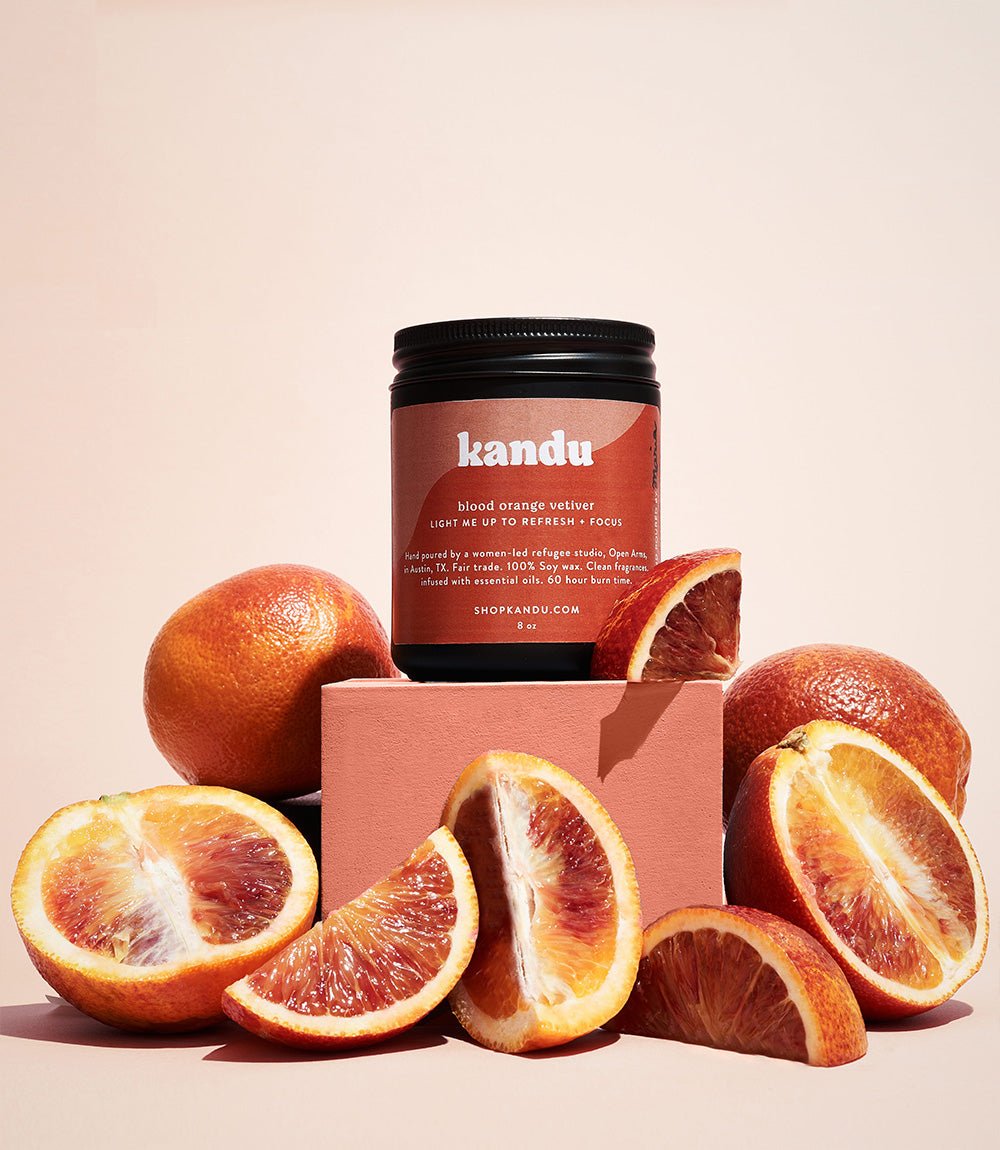 blood orange vetiver 8oz candle HME stock line La Vie Bien blood orange vetiver 8oz candle