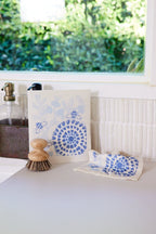 Bloom in Blue Swedish Dishcloth Swedish Dishcloths La Vie Bien Bloom in Blue Swedish Dishcloth
