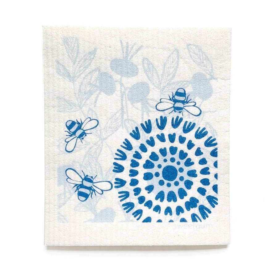Bloom in Blue Swedish Dishcloth Swedish Dishcloths La Vie Bien Bloom in Blue Swedish Dishcloth