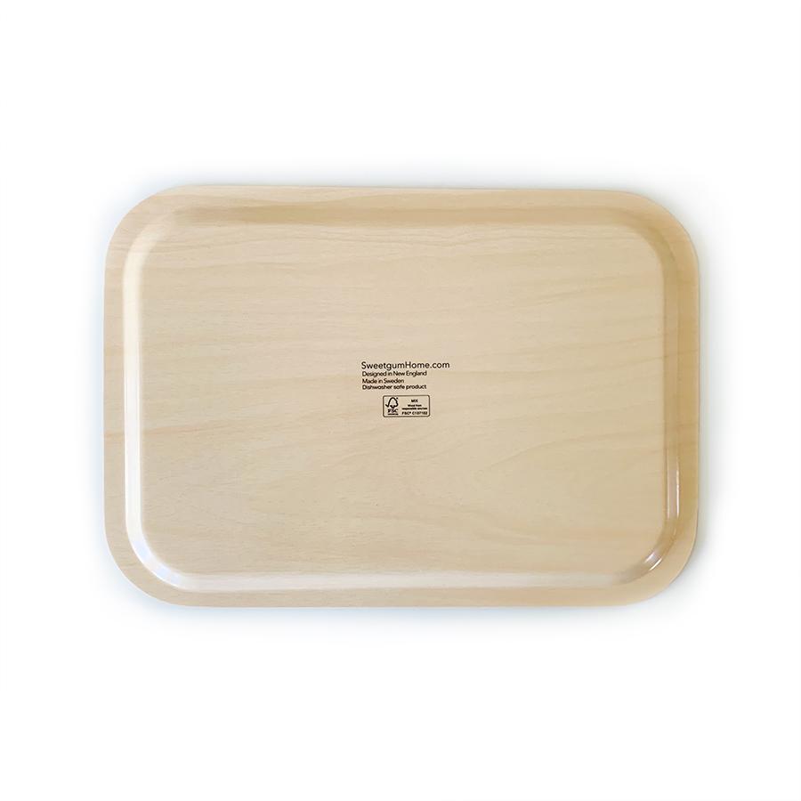 Bloom in Blue Tray | wood and melamine | 17" x 13" | Sweetgum tray La Vie Bien Bloom in Blue Tray | wood and melamine | 17" x 13" | Sweetgum