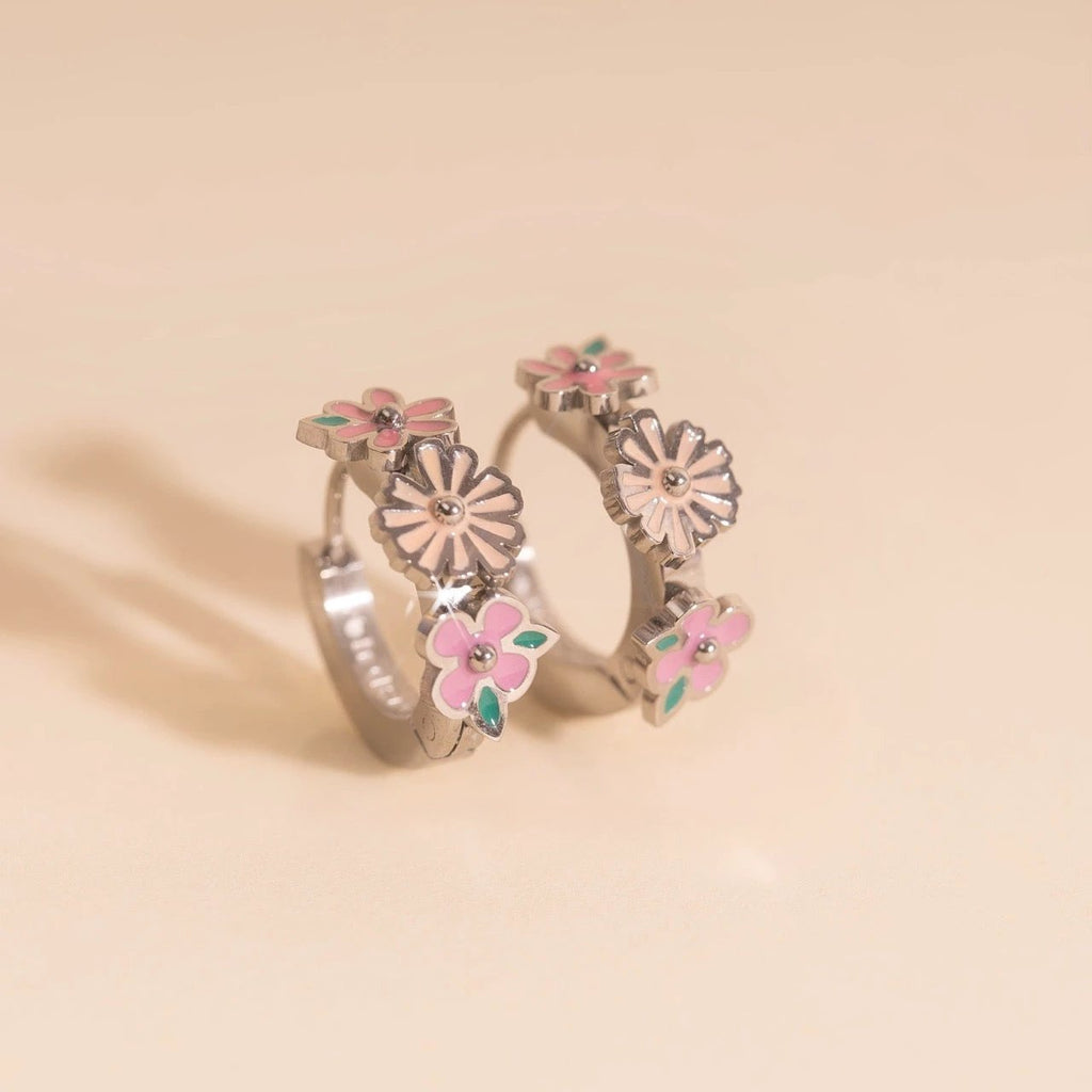 Bloom Trio 3D Huggie Hoop Earrings by Oh Clementine