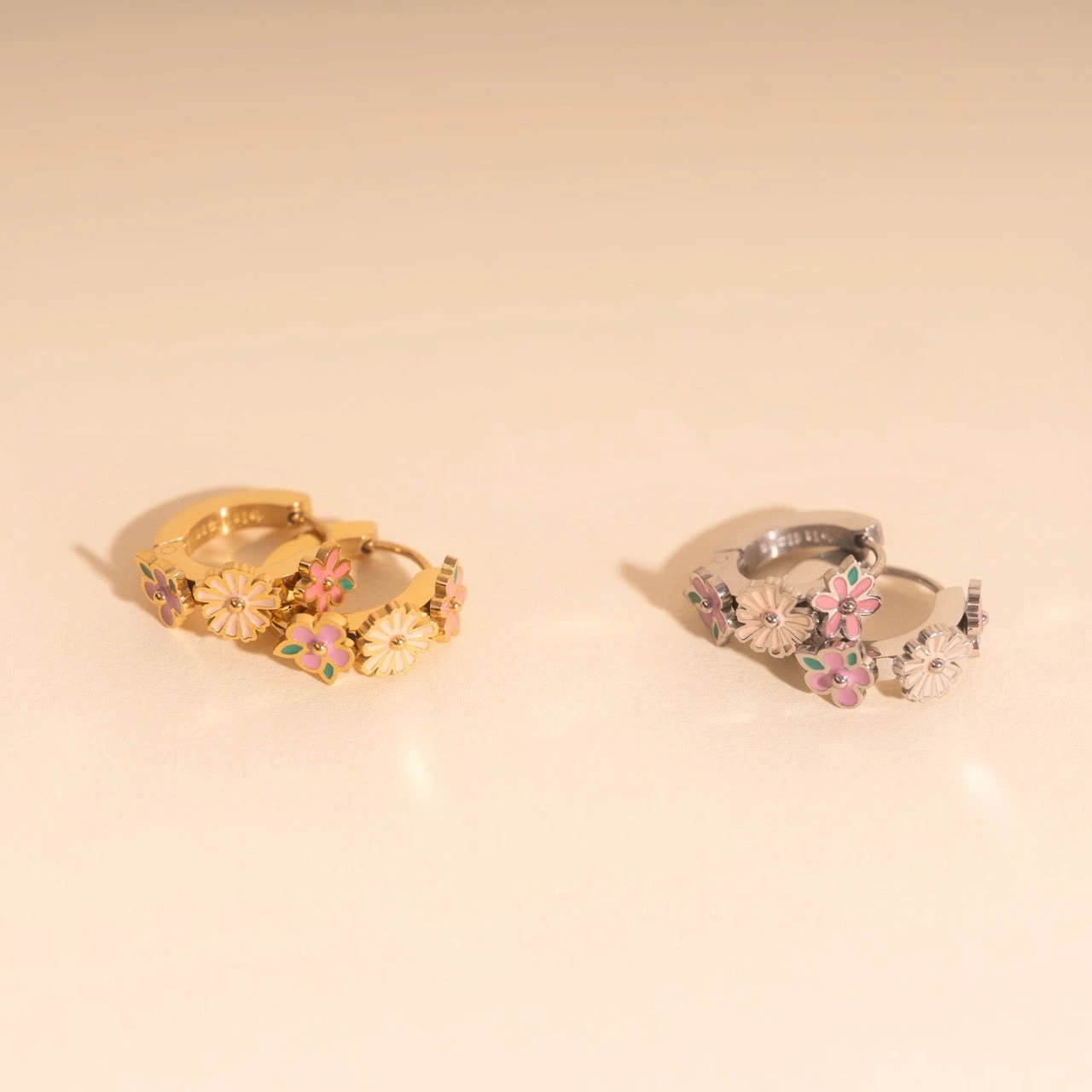 Bloom Trio 3D Huggie Hoop Earrings by Oh Clementine