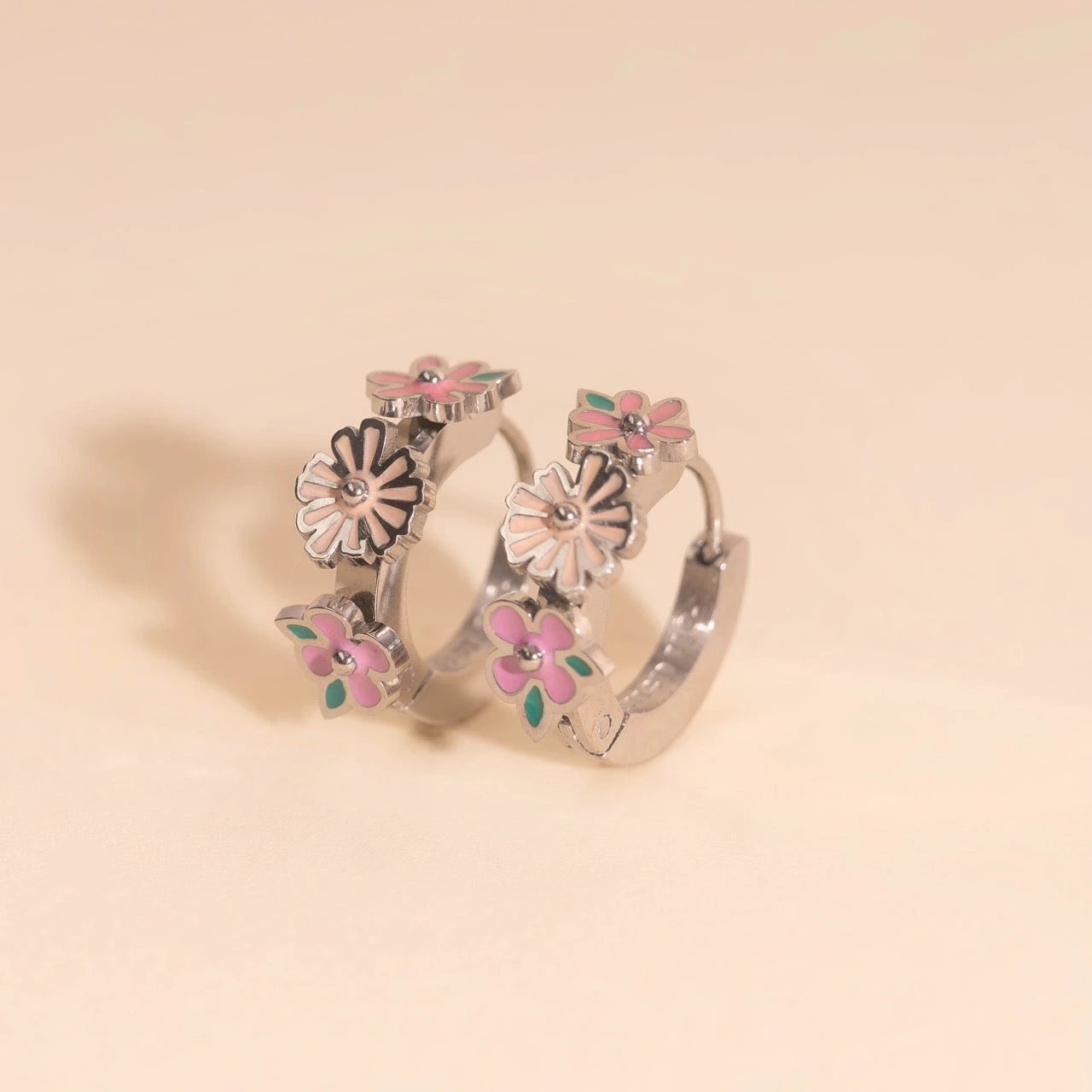 Bloom Trio 3D Huggie Hoop Earrings by Oh Clementine