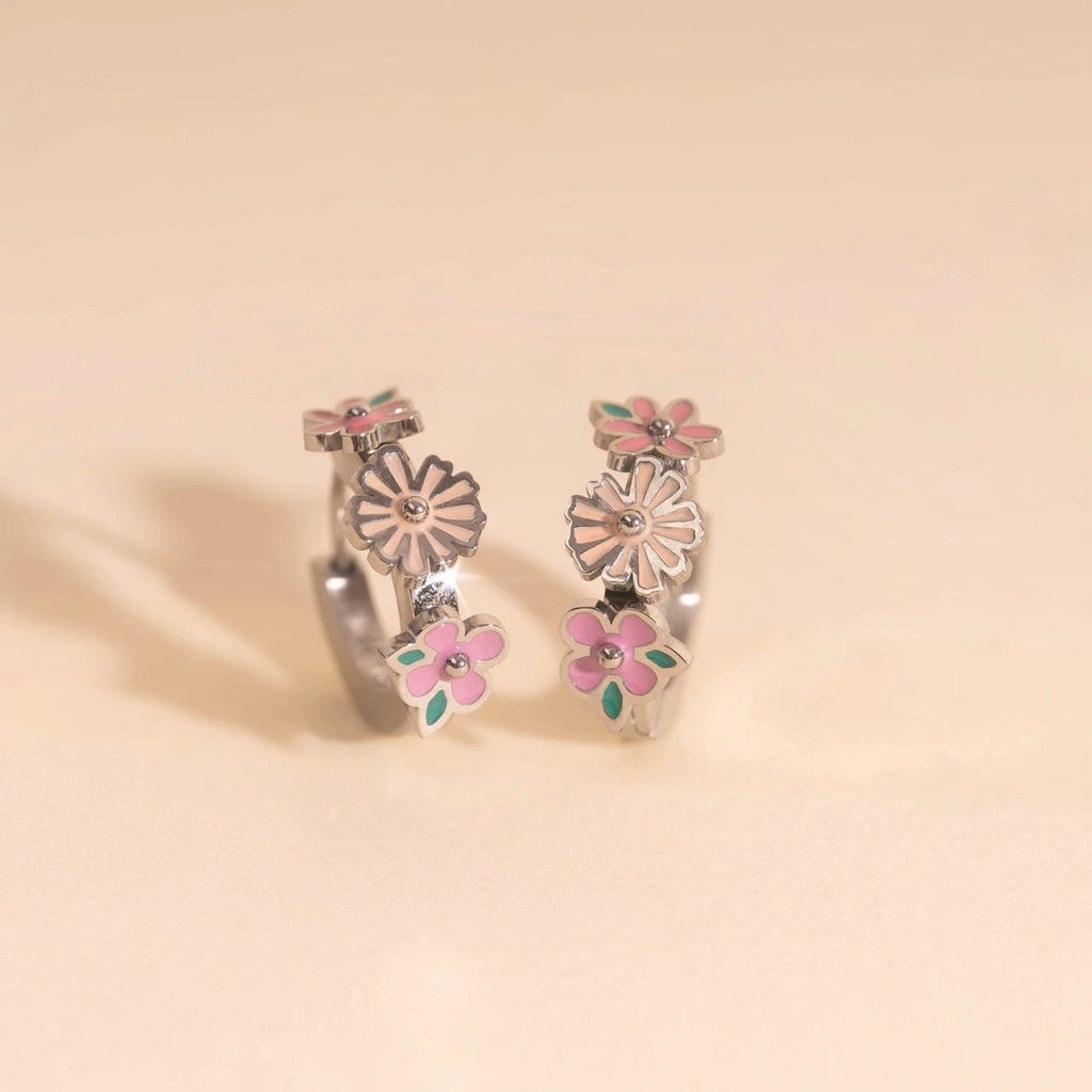 Bloom Trio 3D Huggie Hoop Earrings by Oh Clementine