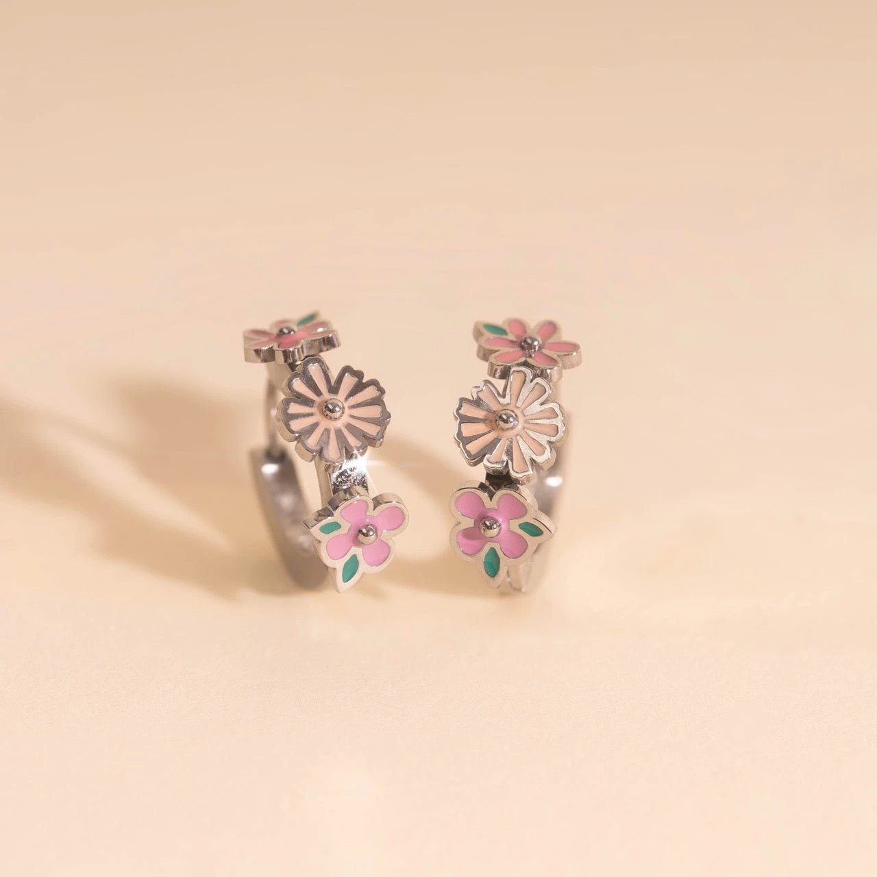 Bloom Trio 3D Huggie Hoop Earrings by Oh Clementine