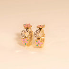 Bloom Trio 3D Huggie Hoop Earrings by Oh Clementine