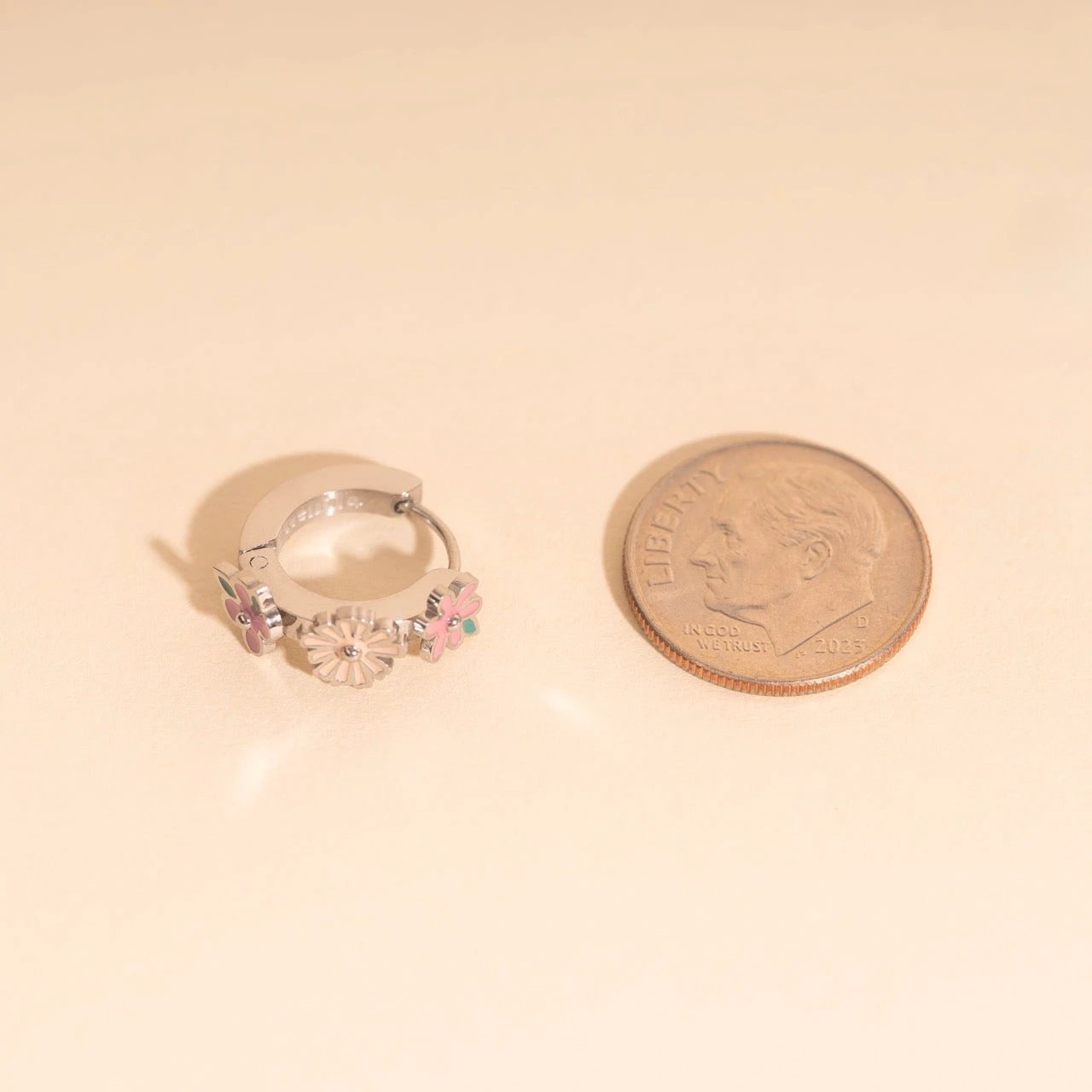 Bloom Trio 3D Huggie Hoop Earrings by Oh Clementine