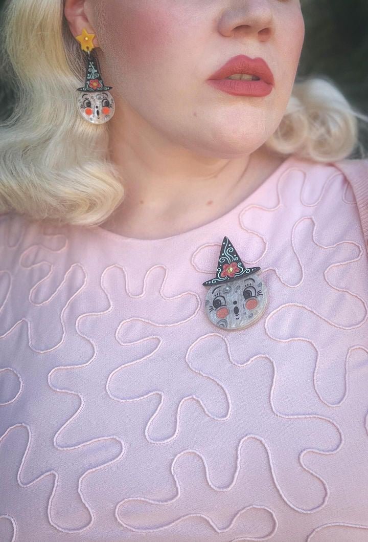 Bloomin' Luna Witch Statement Earrings by Johanna Parker x Lipstick & Chrome Earrings La Vie Bien Bloomin' Luna Witch Statement Earrings by Johanna Parker x Lipstick & Chrome