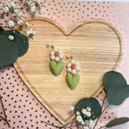 Blooming Heart Felt Earrings by honeyloomdesigns