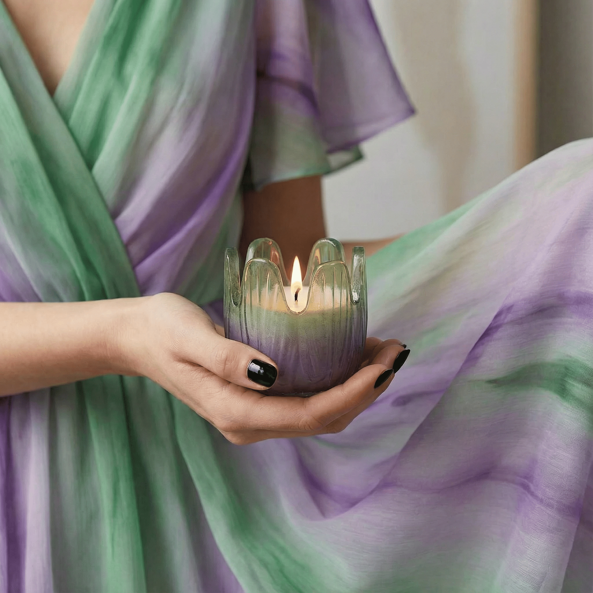 Blossom Candle Collection – Colorful Glass Flower Candles in Multiple Scents & Sizes by The Bullish Store