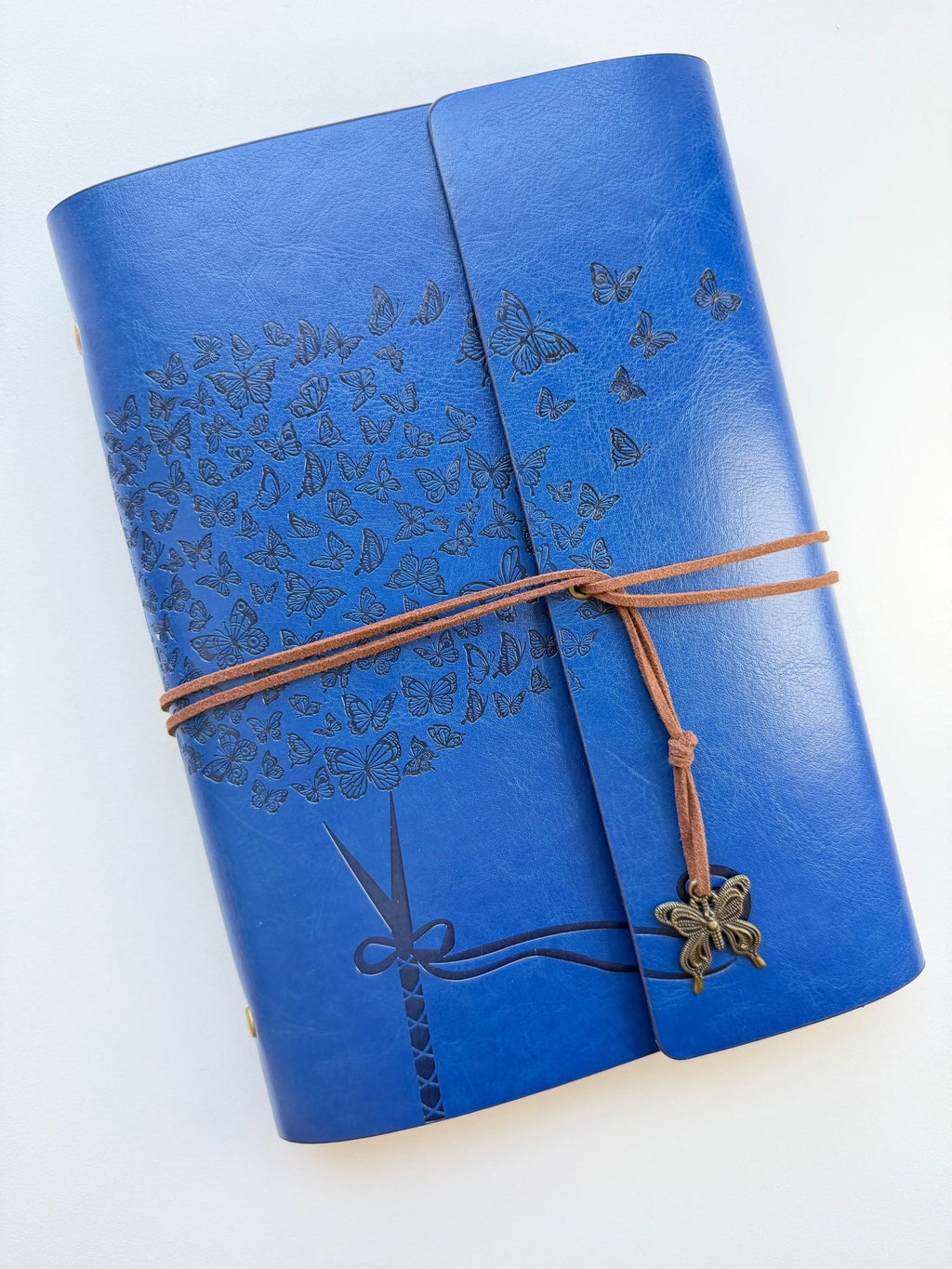 Blue A5 Vintage Faux Leather Binder Notebook Binder Notebook La Vie Bien Blue A5 Vintage Faux Leather Binder Notebook