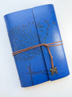 Blue A5 Vintage Faux Leather Binder Notebook Binder Notebook La Vie Bien Blue A5 Vintage Faux Leather Binder Notebook