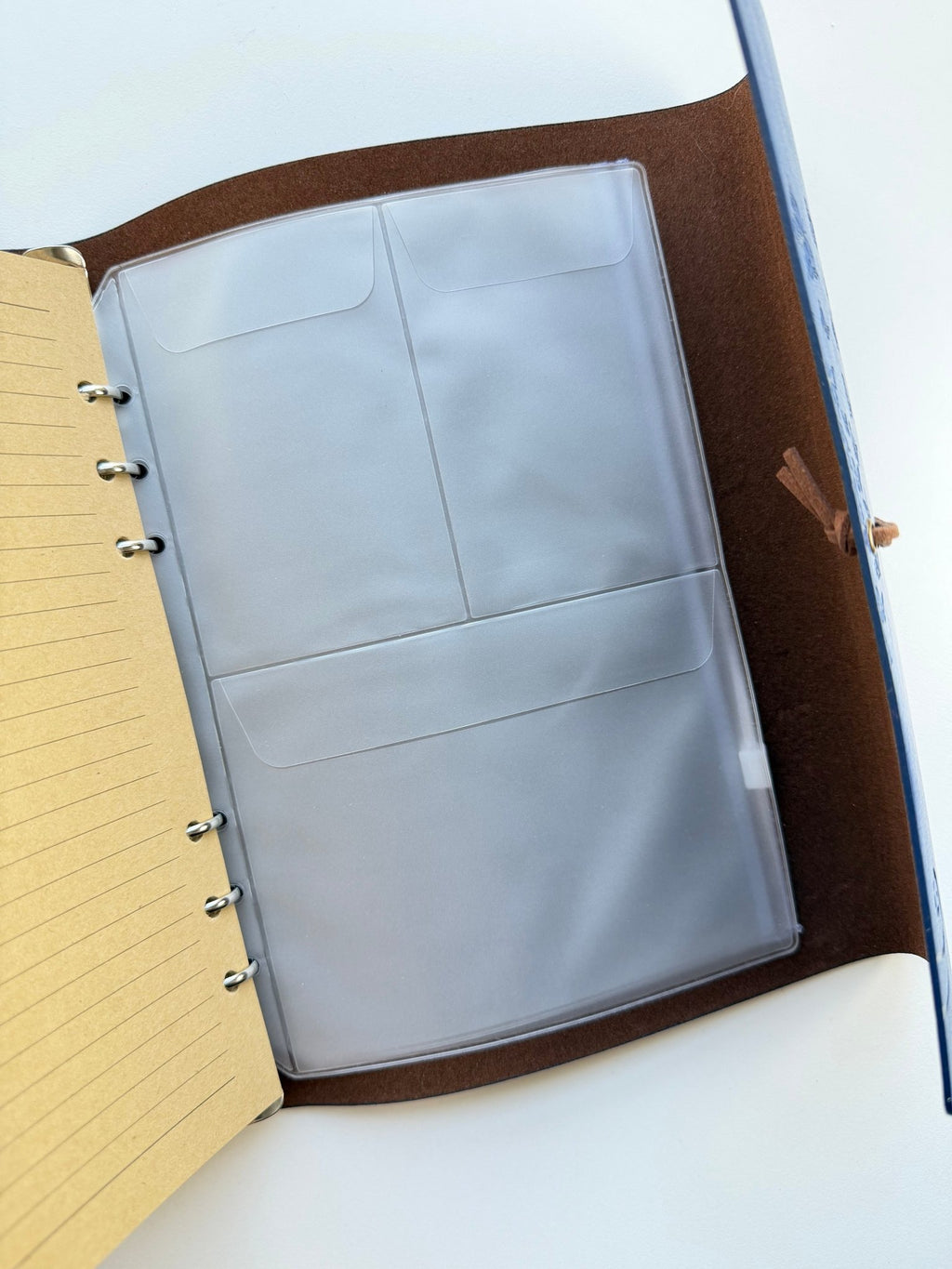 Blue A5 Vintage Faux Leather Binder Notebook Binder Notebook La Vie Bien Blue A5 Vintage Faux Leather Binder Notebook