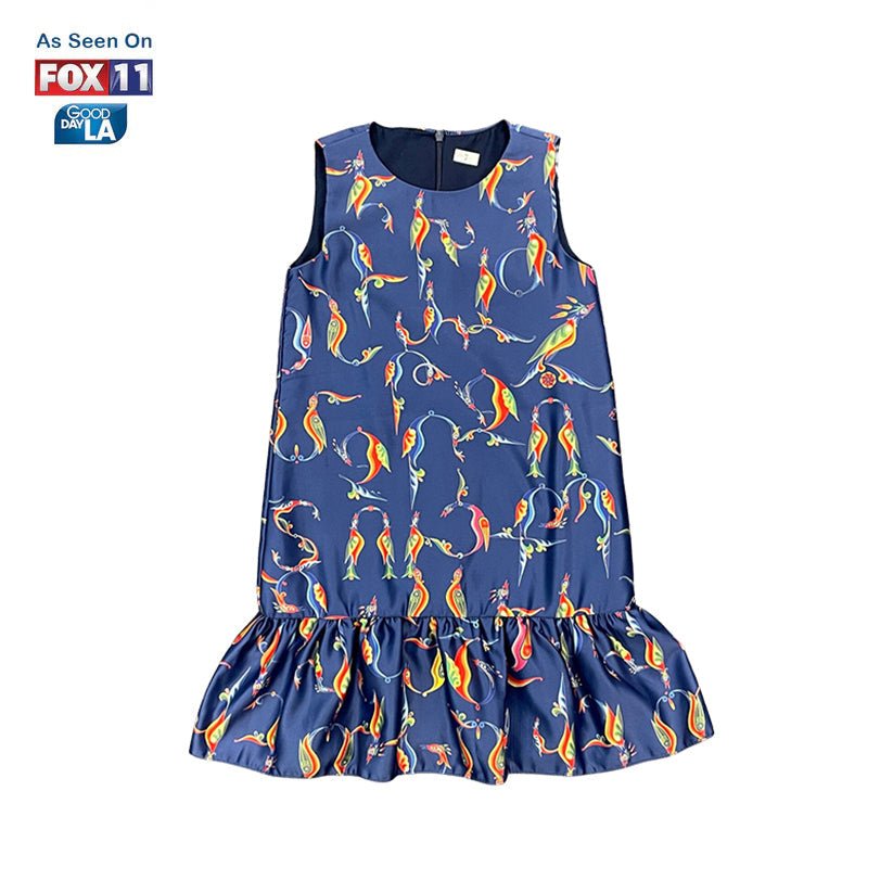 Blue Alphabet Trchnagir Dress Blue Armenian Alphabet Kids dress La Vie Bien Blue Alphabet Trchnagir Dress