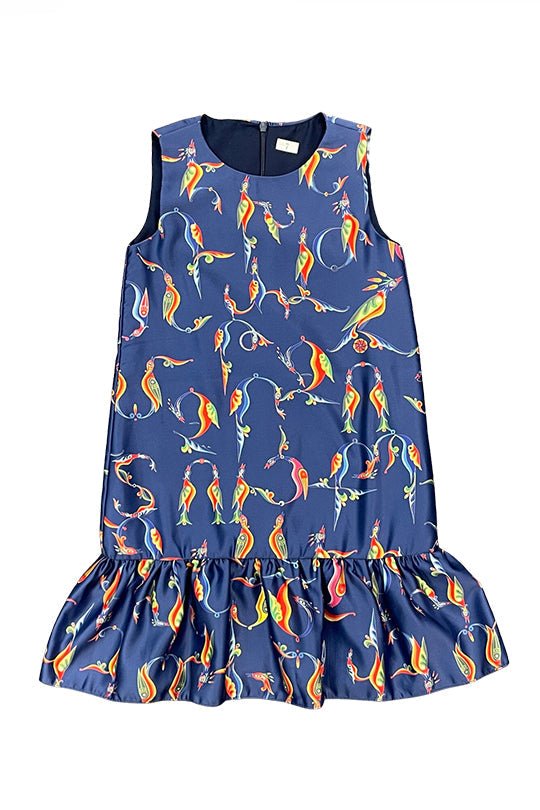 Blue Alphabet Trchnagir Dress Blue Armenian Alphabet Kids dress La Vie Bien Blue Alphabet Trchnagir Dress