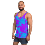 Blue and Purple Paint Splatter Unisex Tank Top by BigTexFunkadelic