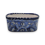 Blue and White Oval Talavera Planter | Mexican Ceramic Pot Talavera Flower Pot La Vie Bien Blue and White Oval Talavera Planter | Mexican Ceramic Pot