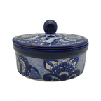 Blue & White Talavera Tortilla Warmer | Handmade Mexican Kitchenware