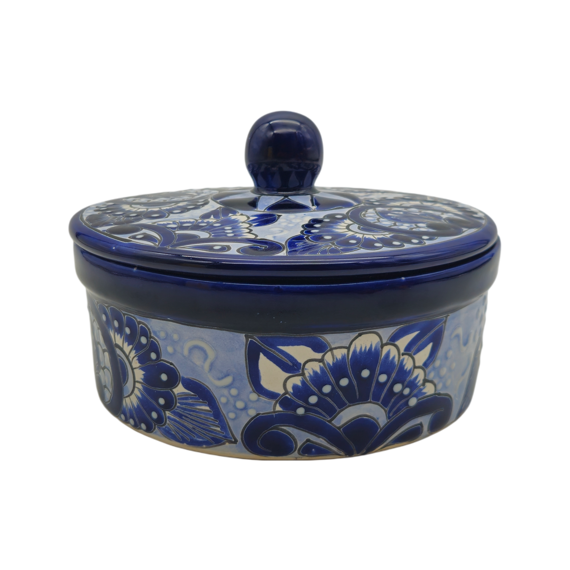Blue & White Talavera Tortilla Warmer | Handmade Mexican Kitchenware