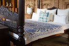 Blue Blossom Uzbek Suzani Throw Vintage and Folk La Vie Bien Blue Blossom Uzbek Suzani Throw