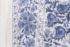 Blue Blossom Uzbek Suzani Throw Vintage and Folk La Vie Bien Blue Blossom Uzbek Suzani Throw