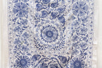 Blue Blossom Uzbek Suzani Throw Vintage and Folk La Vie Bien Blue Blossom Uzbek Suzani Throw