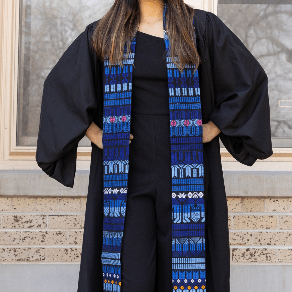 Blue Brocaded Stole Religious La Vie Bien Blue Brocaded Stole