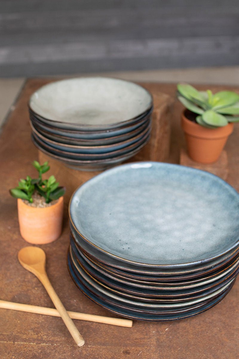 Blue Ceramic Dinner Plate & Bowl Dishes La Vie Bien Blue Ceramic Dinner Plate & Bowl