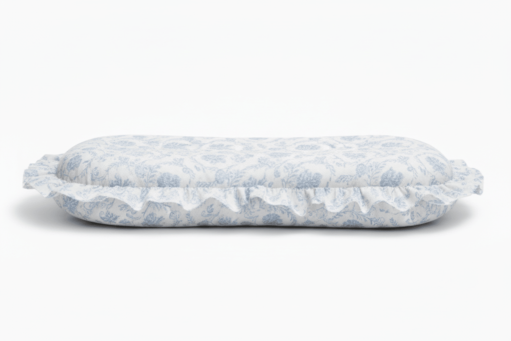 Blue Chinoiserie Ruffle Baby Lounger Cover La Vie Bien Blue Chinoiserie Ruffle Baby Lounger Cover