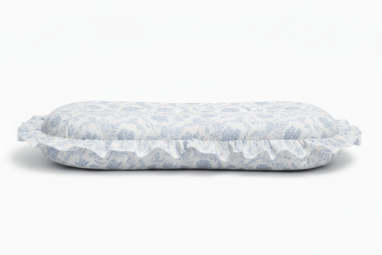 Blue Chinoiserie Ruffle Baby Lounger Cover La Vie Bien Blue Chinoiserie Ruffle Baby Lounger Cover