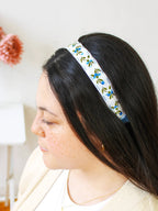 Blue Clematis Floral Headband by Ash & Rose
